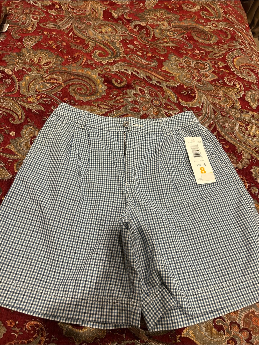 Liz Claiborne Blue Gingham Women's Bermuda Shorts